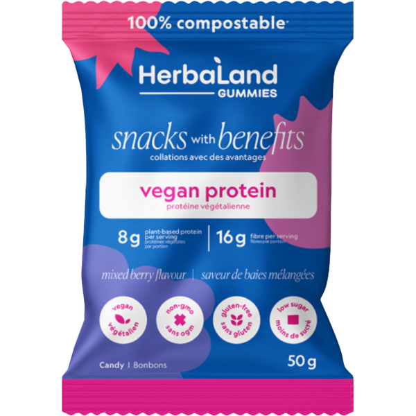 Herbaland Protein Mixed Berry finished- vegan protein gummies